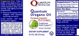 Label for Quantum Oregano Oil