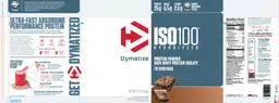 Label for ISO100 Hydrolyzed Fudge Brownie