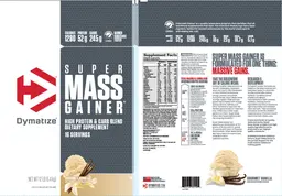 Label for Super Mass Gainer Gourmet Vanilla