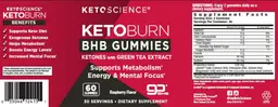 Label for Keto Burn BHB Gummies Raspberry Flavor