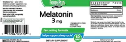 Label for Melatonin 3 mg