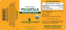 Label for Pulsatilla Professional Extract
