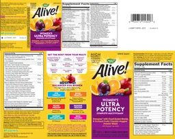 Label for Alive! Women's Ultra Potency Complete Multivitamin