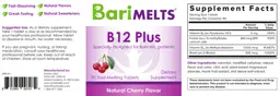 Label for B12 Plus Natural Cherry Flavor