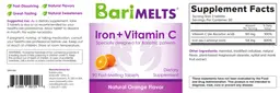 Label for Iron + Vitamin C Natural Orange Flavor