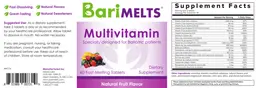 Label for Multivitamin Natural Fruit Flavor