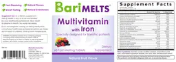 Label for Multivitamin with Iron Natural Fruit Flavor