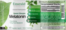 Label for Melatonin 3 mg