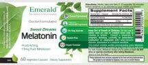 Label for Melatonin 3 mg