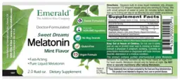 Label for Melatonin Mint Flavor