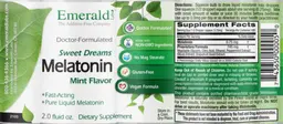 Label for Melatonin Mint Flavor