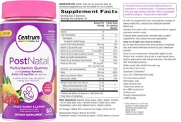 Label for PostNatal Multivitamin Gummy