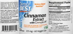 Label for Cinnamon Extract with Cinnulin PF 125 mg