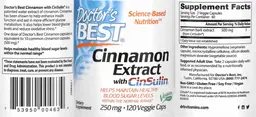 Label for Cinnamon Extract with CinSulin 250 mg