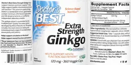 Label for Extra Strength Ginkgo 120 mg