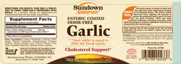 Label for Enteric Coated Odor-Free Garlic