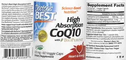 Label for High Absorption CoQ10 100 mg