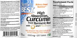 Label for High Absorption Curcumin 1000 mg