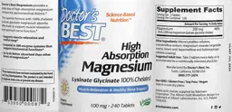 Label for High Absorption Magnesium 100 mg