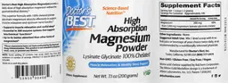 Label for High Absorption Magnesium Powder