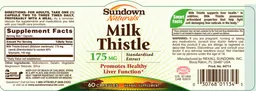 Label for Milk Thistle 175 mg