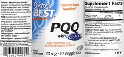 Label for PQQ 20 mg with BioPQQ
