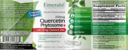 Label for Quercetin Phytosome+ 250 mg