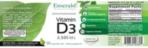 Label for Vitamin D3 2,500 IU's