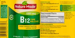 Label for B12 1000 mcg Time Release