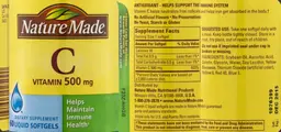 Label for Vitamin C 500 mg