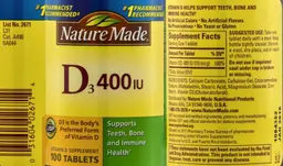 Label for D3 400 IU
