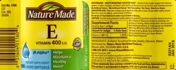 Label for Vitamin E 400 IU