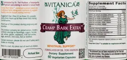 Label for Cramp Bark Extra