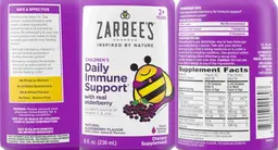 Label for Children's Daily Immune Support Natural Elderberry Flavor