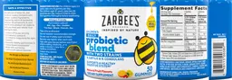Label for Children's Daily Probiotic Blend Natural Fruit Flavors