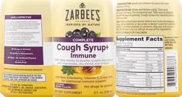 Label for Complete Cough Syrup+ Immune Natural Berry Flavor