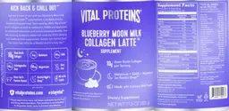 Label for Blueberry Moon Milk Collagen Latte