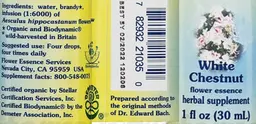 Label for White Chestnut Flower Essence