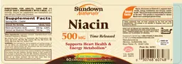 Label for Niacin 500 mg Time Released