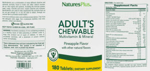 Adult's Chewable Pineapple Flavor
