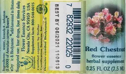Label for Red Chestnut Flower Essence
