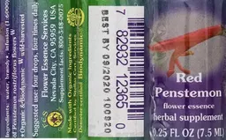 Label for Red Penstemon Flower Essence