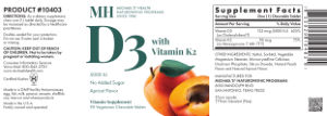 D3 5000 IU with Vitamin K2 Apricot Flavo