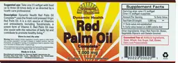 Label for Dynamic Health Red Palm Oil Complete 1,000 mg