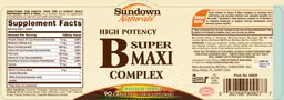 Label for High Potency Super B Maxi Complex
