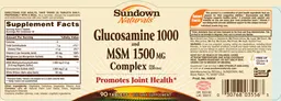Label for Glucosamine 1000 And MSM 1500 mg Complex
