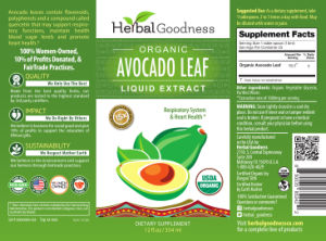 Organic Avocado Leaf Liquid Extract
