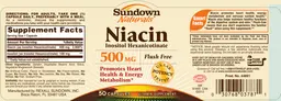 Label for Niacin Inositol Hexanicotinate 500 mg