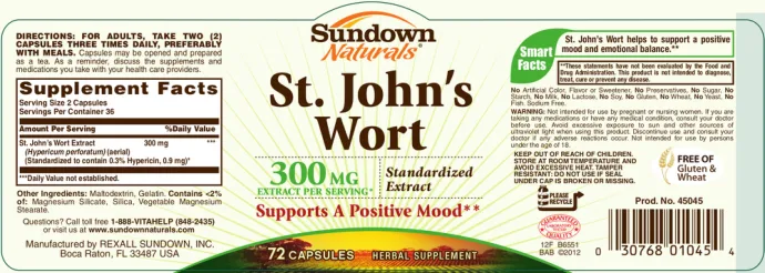 Label for St. John's Wort