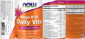 Label for Mega B-12 Daily Vits